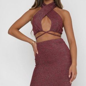 NWT White Fox East Side Avenue Crop Raspberry